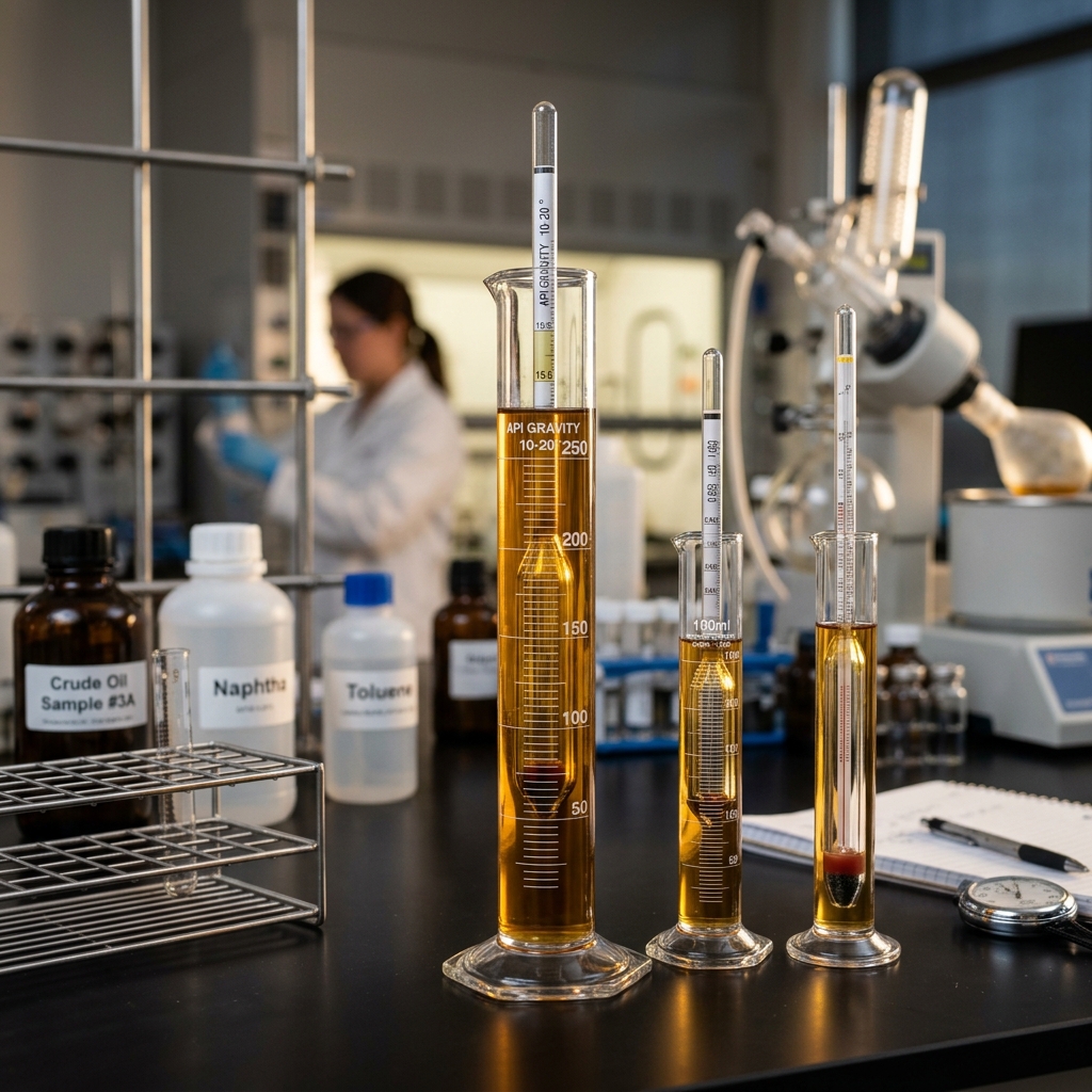 Laboratory testing of crude oil density