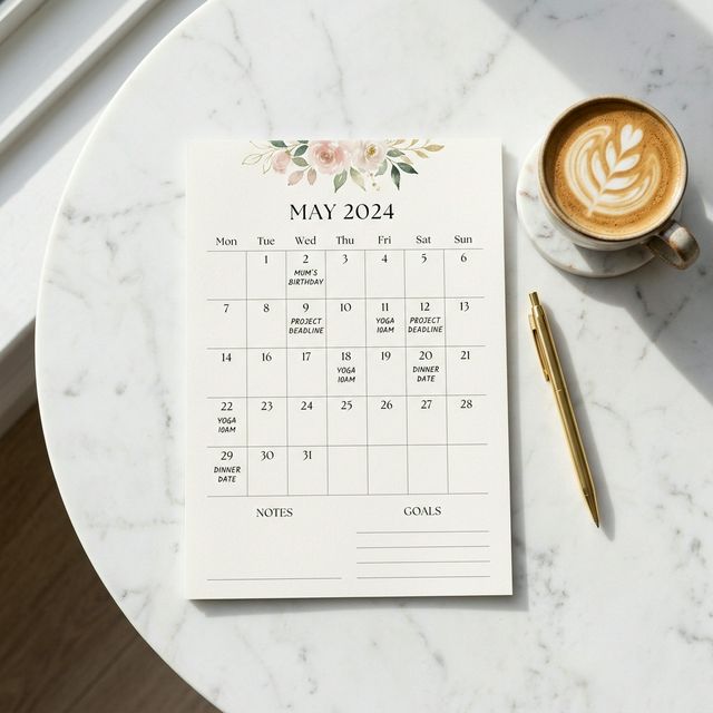 Aesthetic Printable Calendar